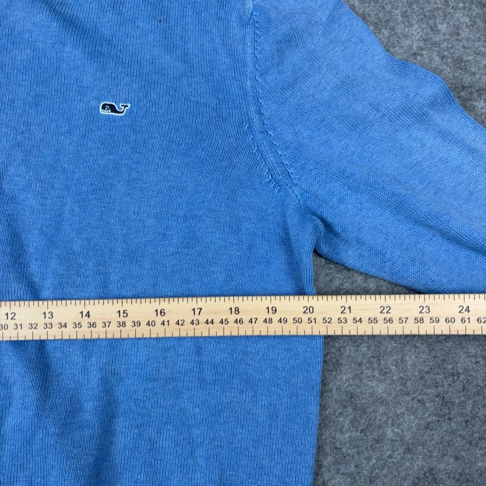 Vineyard Vines Sweater Mens Medium V-Neck Cashmere Blend Blue Whale Old Money